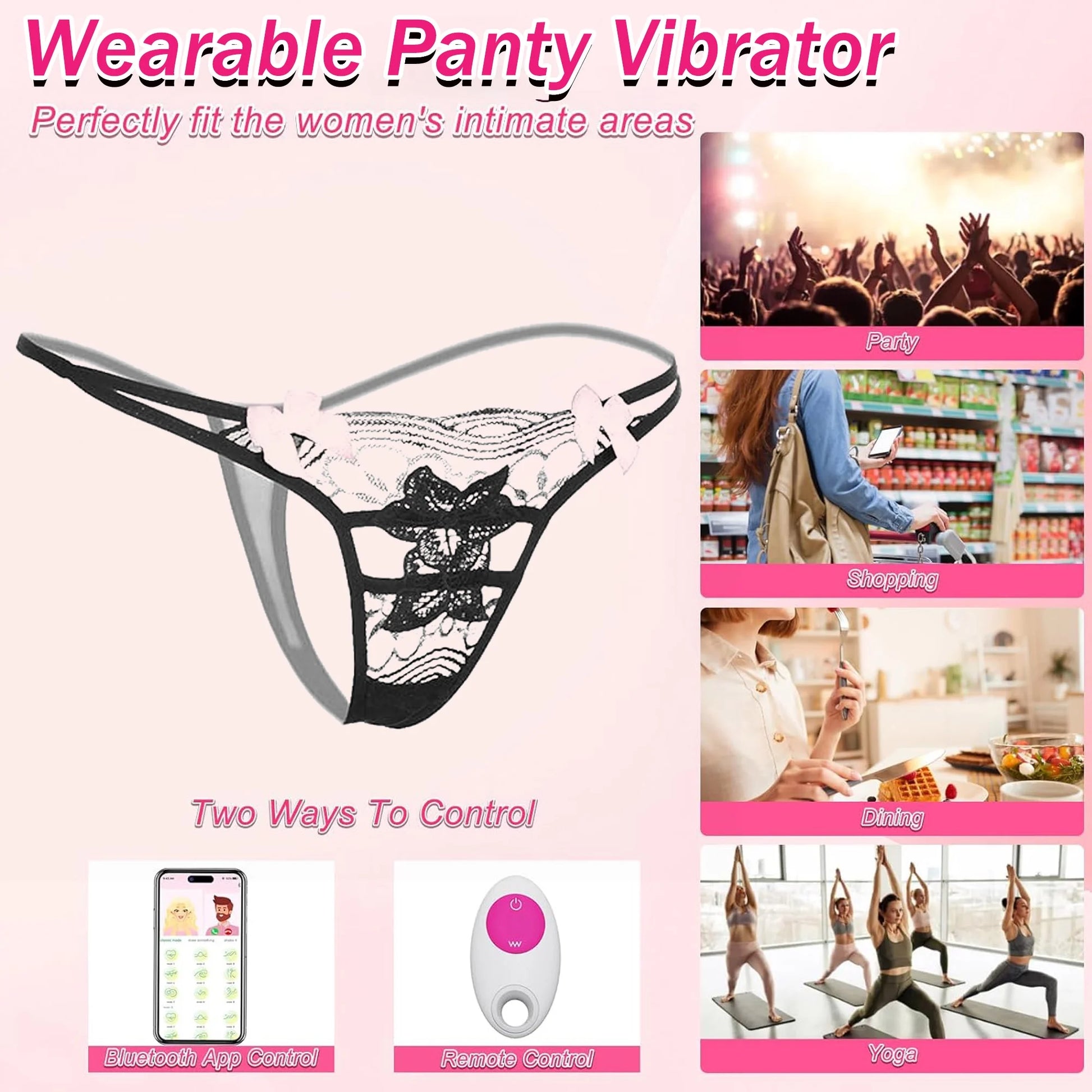 APP Remote Control Vibrator Female Sex Toys Bluetooth Wearable Vibrating Panty Silicone Mini Stimulator Waterproof Adult Toy with 11 Vibrating Modes for Women Couples Pleasure