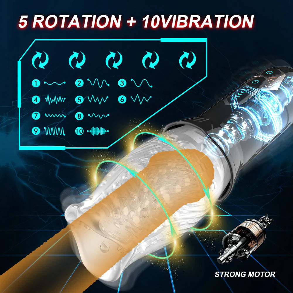 Powerful Male Penis Masturbator Cup Glans Stimulate Rotation Vibrating Lasting Delay Endurance Exercise Sex Toys for Men