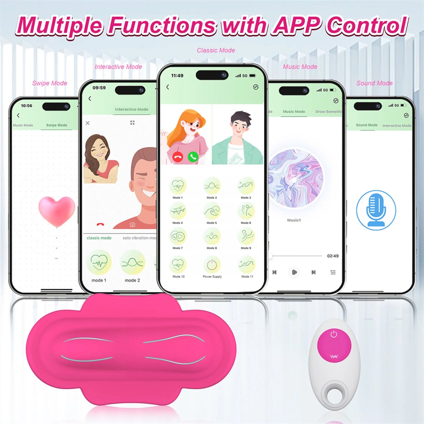 APP Remote Control Vibrator Female Sex Toys Bluetooth Wearable Vibrating Panty Silicone Mini Stimulator Waterproof Adult Toy with 11 Vibrating Modes for Women Couples Pleasure