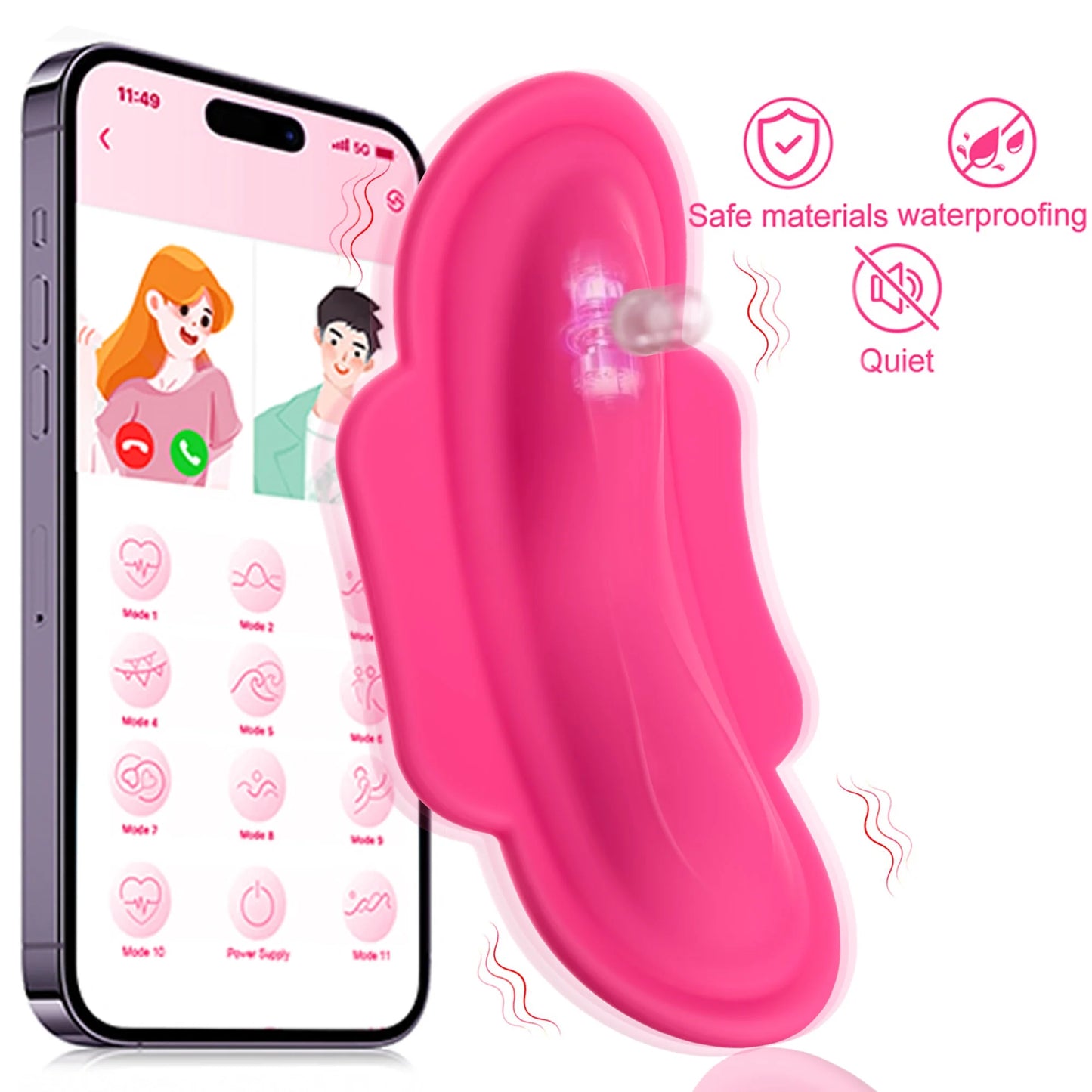 APP Remote Control Vibrator Female Sex Toys Bluetooth Wearable Vibrating Panty Silicone Mini Stimulator Waterproof Adult Toy with 11 Vibrating Modes for Women Couples Pleasure